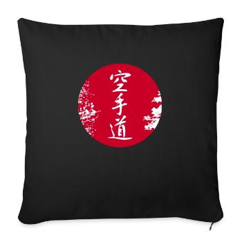 Karate-Do Au fRed Dot Blanc - Housse de coussin décorative 45 x 45 cm - noir - Devant