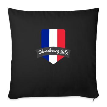 Bicycle Strasbourg France Bicycle City Gift - Sofa pillowcase 17,3'' x 17,3'' (45 x 45 cm) - black - Front