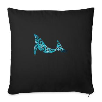 Maori Buckelwal Polynesien Tribal Tattoo Geschenk - Sofakissenbezug 45 x 45 cm - Schwarz - Vorne