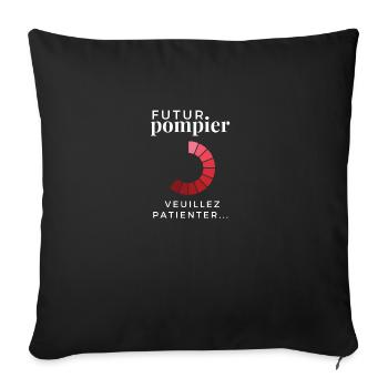 Futur pompier veuillez patienter - Housse de coussin décorative 45 x 45 cm - noir - Devant