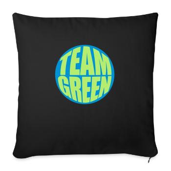 Green team logo - Sofa pillowcase 17,3'' x 17,3'' (45 x 45 cm) - black - Front