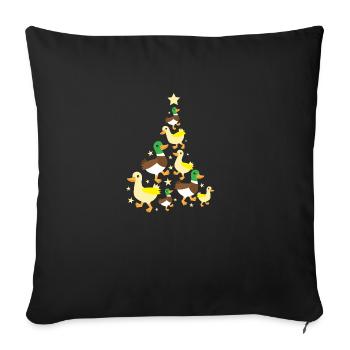 Canard Arbre de Noël de Noël - Housse de coussin décorative 45 x 45 cm - noir - Devant