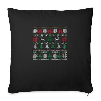 ugly xmas - Sofa pillowcase 17,3'' x 17,3'' (45 x 45 cm) - black - Front
