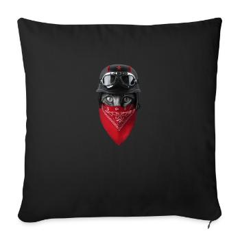 Cats Bandana - Sofa pillowcase 17,3'' x 17,3'' (45 x 45 cm) - black - Front