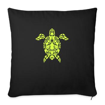 Maori Turtle Polynesian Tribal Tattoo Gift - Sofa pillowcase 17,3'' x 17,3'' (45 x 45 cm) - black - Front