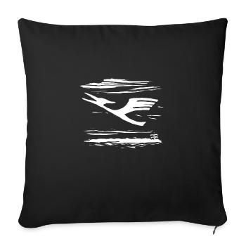 Modern flying dinosaur - Sofa pillowcase 17,3'' x 17,3'' (45 x 45 cm) - black - Front