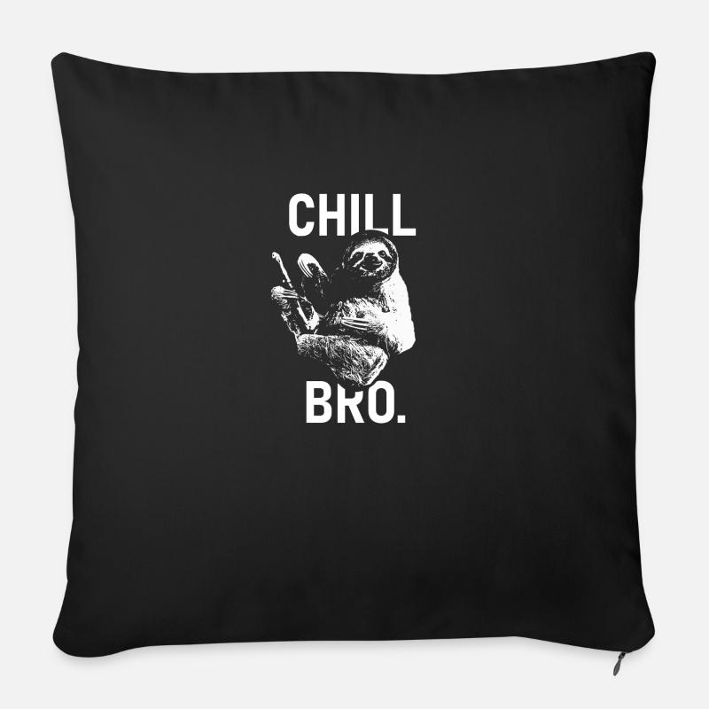 Chill Bro Faultier - Sofakissenbezug 45 x 45 cm - Schwarz