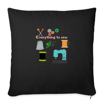 EVEYTHING À SEW - Housse de coussin décorative 45 x 45 cm - noir - Devant