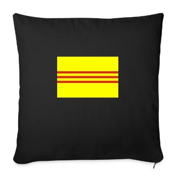Drapeau national sud-vietnamien précédent - Housse de coussin décorative 45 x 45 cm - noir - Devant
