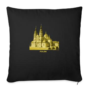 Cathédrale de Fulda Hesse Rhin Évêché principal - Housse de coussin décorative 45 x 45 cm - noir - Devant