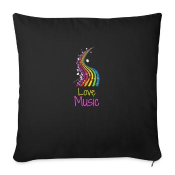Liebe Musik Geschenkidee Spaß niedlich bunt - Sofakissenbezug 45 x 45 cm - Schwarz - Vorne