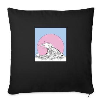 wave - Sofa pillowcase 17,3'' x 17,3'' (45 x 45 cm) - black - Front