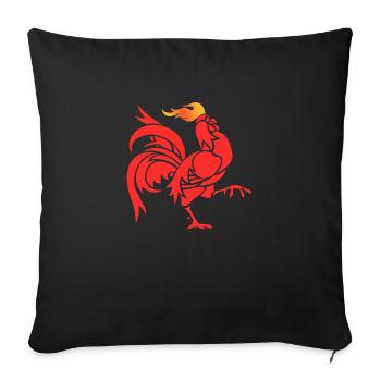 Hahn - Sofakissenbezug 45 x 45 cm - Schwarz - Vorne