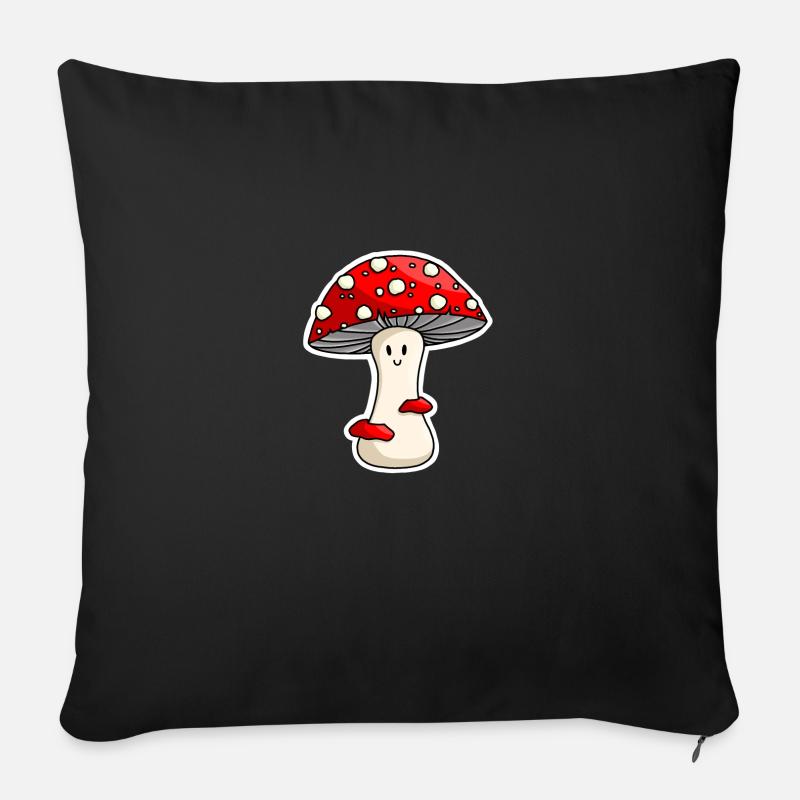Glücklich rot Toadstool - Sofakissenbezug 45 x 45 cm - Schwarz