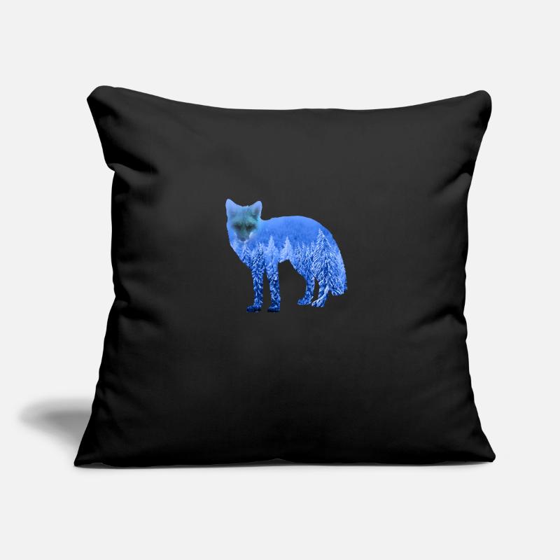 Double Exposure Tiere Polarfuchs Eisfuchs Geschenk Sofakissenbezug 45 x 45 cm