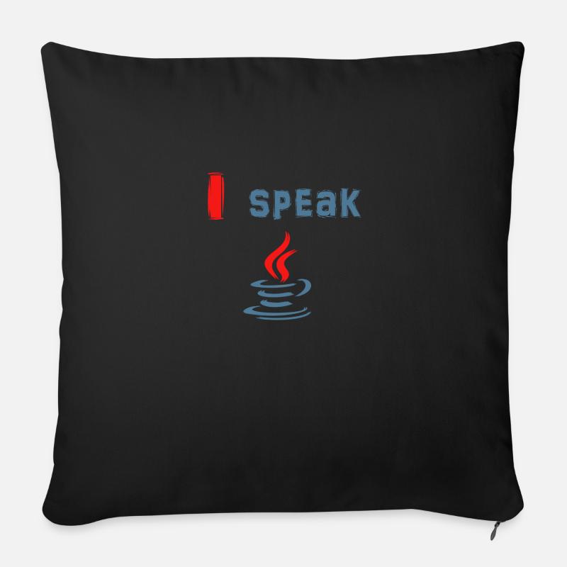 Je parle Java - Je parle Java - Housse de coussin décorative 45 x 45 cm - noir