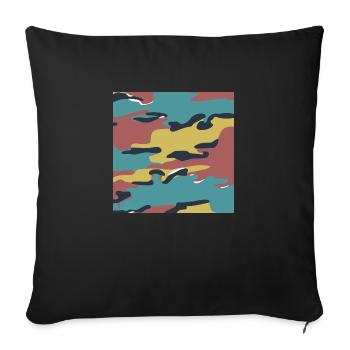 Belgian jigsaw camouflage texture - Sofa pillowcase 17,3'' x 17,3'' (45 x 45 cm) - black - Front
