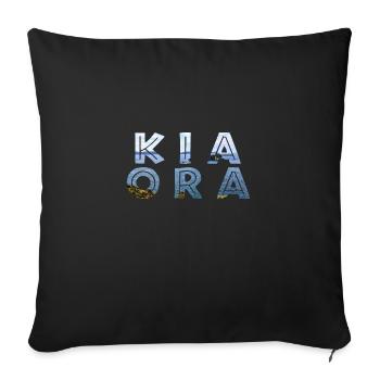 Double Exposure Kia Ora Ozean Neuseeland Geschenk - Sofakissenbezug 45 x 45 cm - Schwarz - Vorne