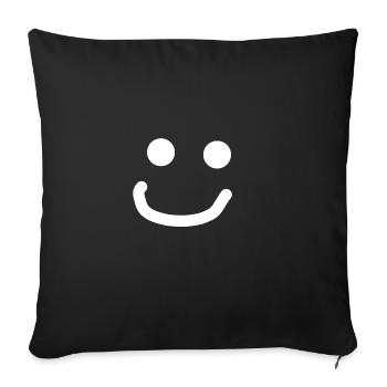 Smiling Smyler :) White - Sofa pillowcase 17,3'' x 17,3'' (45 x 45 cm) - black - Front