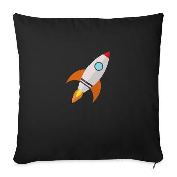 rocket - Sofa pillowcase 17,3'' x 17,3'' (45 x 45 cm) - black - Front