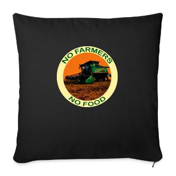 No farmers no food - with a combine harvester - Sofa pillowcase 17,3'' x 17,3'' (45 x 45 cm) - black - Front