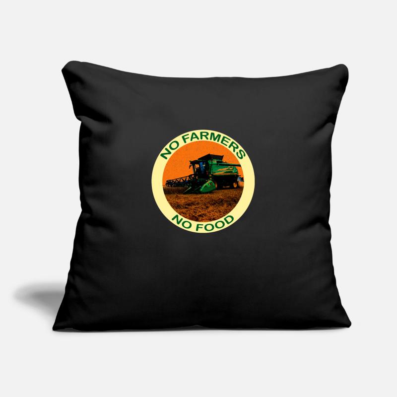 Pas d'agriculteurs pas de nourriture - avec une moissonneuse-batteuse Housse de coussin décorative 45 x 45 cm