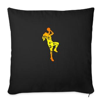 Cadeau de joueur de basket maori de basket- fille - Housse de coussin décorative 45 x 45 cm - noir - Devant