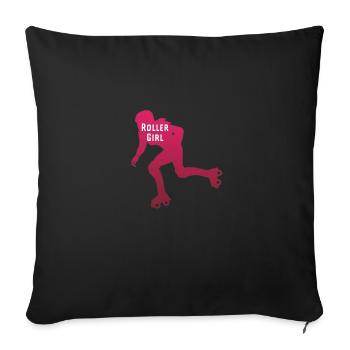 Fille de rouleau - Housse de coussin décorative 45 x 45 cm - noir - Devant