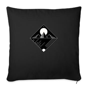 Pyramid, minimal - Sofa pillowcase 17,3'' x 17,3'' (45 x 45 cm) - black - Front