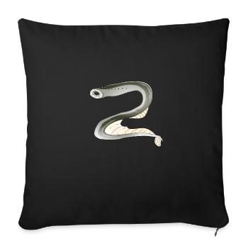 Lamprey fish biodiversity - Sofa pillowcase 17,3'' x 17,3'' (45 x 45 cm) - black - Front