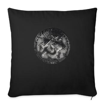 Bitcoin - Sofa pillowcase 17,3'' x 17,3'' (45 x 45 cm) - black - Front