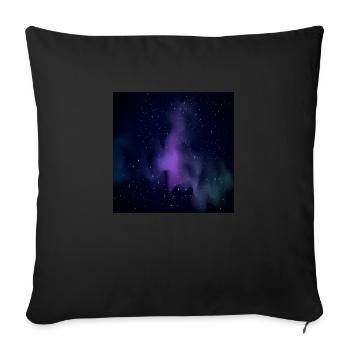 Galaxy pattern with stars and black background - Sofa pillowcase 17,3'' x 17,3'' (45 x 45 cm) - black - Front