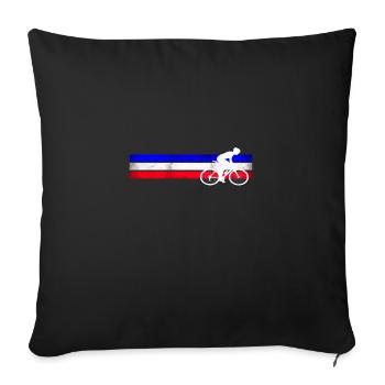 cycliste blanc national - Housse de coussin décorative 45 x 45 cm - noir - Devant