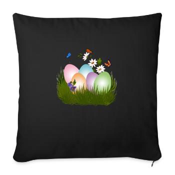 easter eggs hunt - Sofa pillowcase 17,3'' x 17,3'' (45 x 45 cm) - black - Front