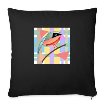 Oiseau - Housse de coussin décorative 45 x 45 cm - noir - Devant