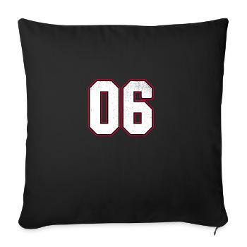 Numéro zéro six - 06 classique vintage sport - Housse de coussin décorative 45 x 45 cm - noir - Devant