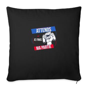 Wait I Finish My Battle Party - Sofa pillowcase 17,3'' x 17,3'' (45 x 45 cm) - black - Front