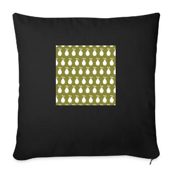 motif poire - Housse de coussin décorative 45 x 45 cm - noir - Devant