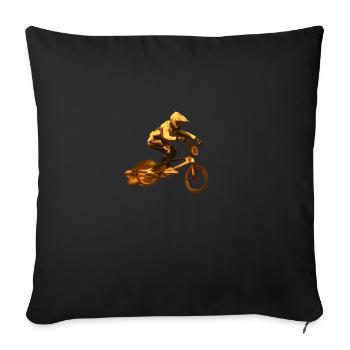 BMX Mountainbike - Sofakissenbezug 45 x 45 cm - Schwarz - Vorne