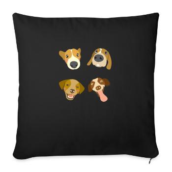 Cute cute cute dog - Sofa pillowcase 17,3'' x 17,3'' (45 x 45 cm) - black - Front
