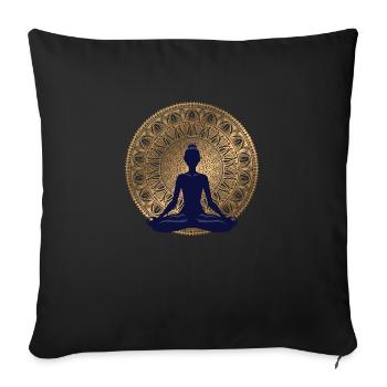 meditation - Sofa pillowcase 17,3'' x 17,3'' (45 x 45 cm) - black - Front
