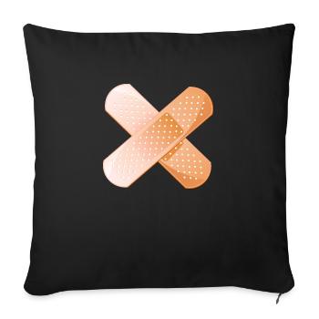 pansement pensement croise - Housse de coussin décorative 45 x 45 cm - noir - Devant