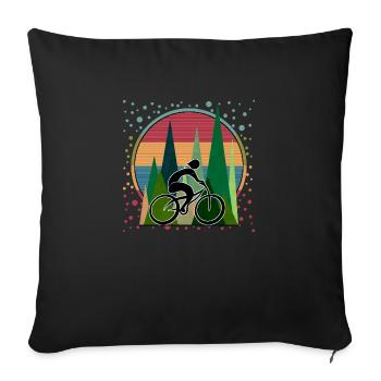 Cyclist - Sofa pillowcase 17,3'' x 17,3'' (45 x 45 cm) - black - Front