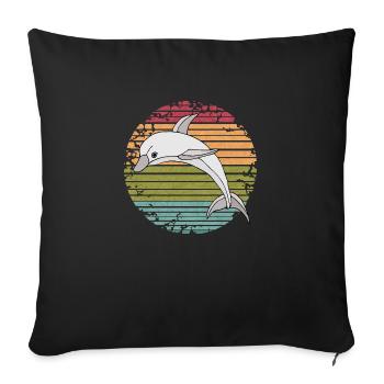 Dolphin - Sofa pillowcase 17,3'' x 17,3'' (45 x 45 cm) - black - Front