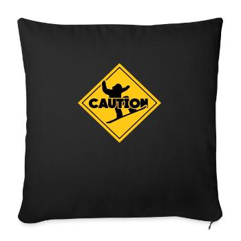 caution lenzerheide ski area - Sofa pillowcase 17,3'' x 17,3'' (45 x 45 cm) - black - Front