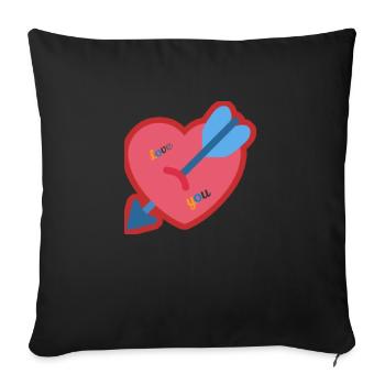 Valentine - Sofa pillowcase 17,3'' x 17,3'' (45 x 45 cm) - black - Front