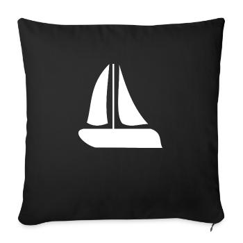 Sailing Sailboat Sailship - Sofa pillowcase 17,3'' x 17,3'' (45 x 45 cm) - black - Front