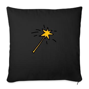 Magic wand! - Sofa pillowcase 17,3'' x 17,3'' (45 x 45 cm) - black - Front