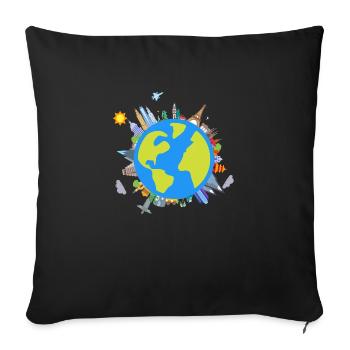 The Earth/The Earth - Sofa pillowcase 17,3'' x 17,3'' (45 x 45 cm) - black - Front