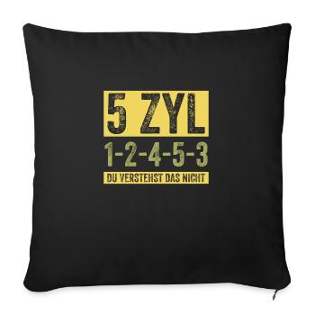 Zyl Geschenk Wagen Autofans Mechaniker - Sofakissenbezug 45 x 45 cm - Schwarz - Vorne